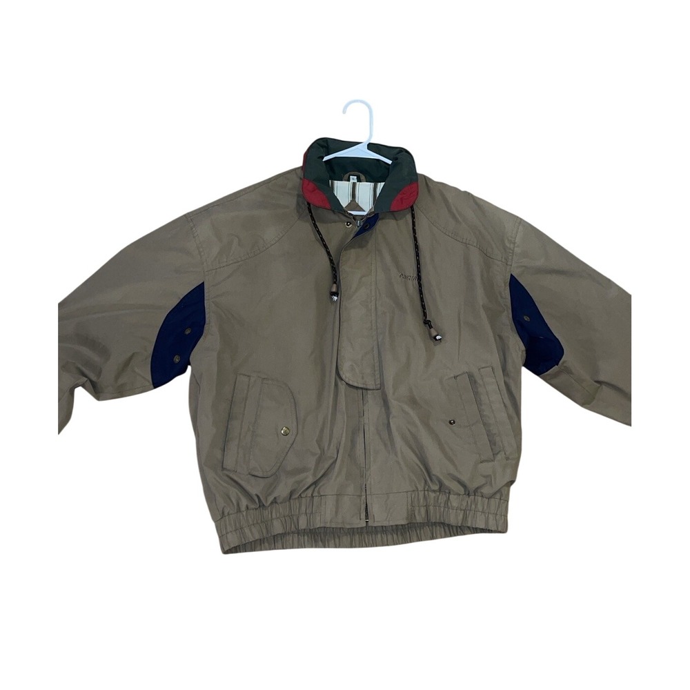 VTG 90's Winner Mate Castrol Oil Sportswear Jacket Tan W/ Blue | Size large|